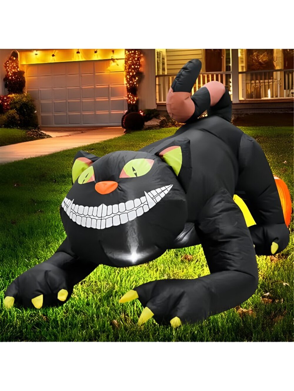 4FT Black Cat Halloween Inflatable Decoration Halloween with LED Lights